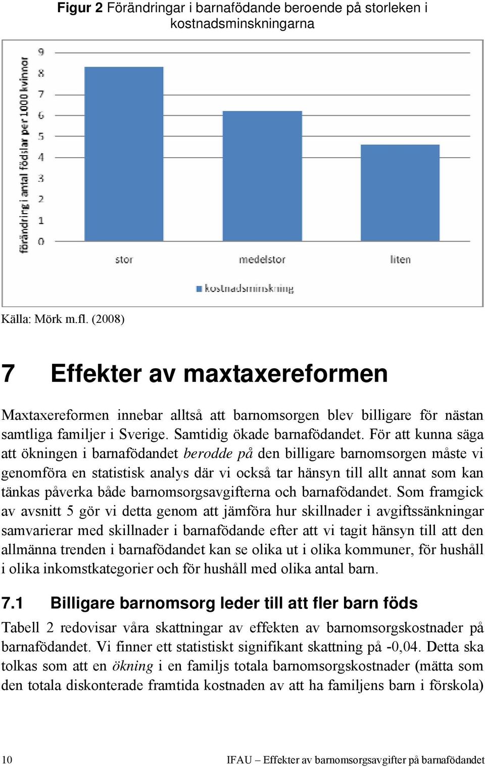 För att kunna säga att ökningen i barnafödandet berodde på den billigare barnomsorgen måste vi genomföra en statistisk analys där vi också tar hänsyn till allt annat som kan tänkas påverka både