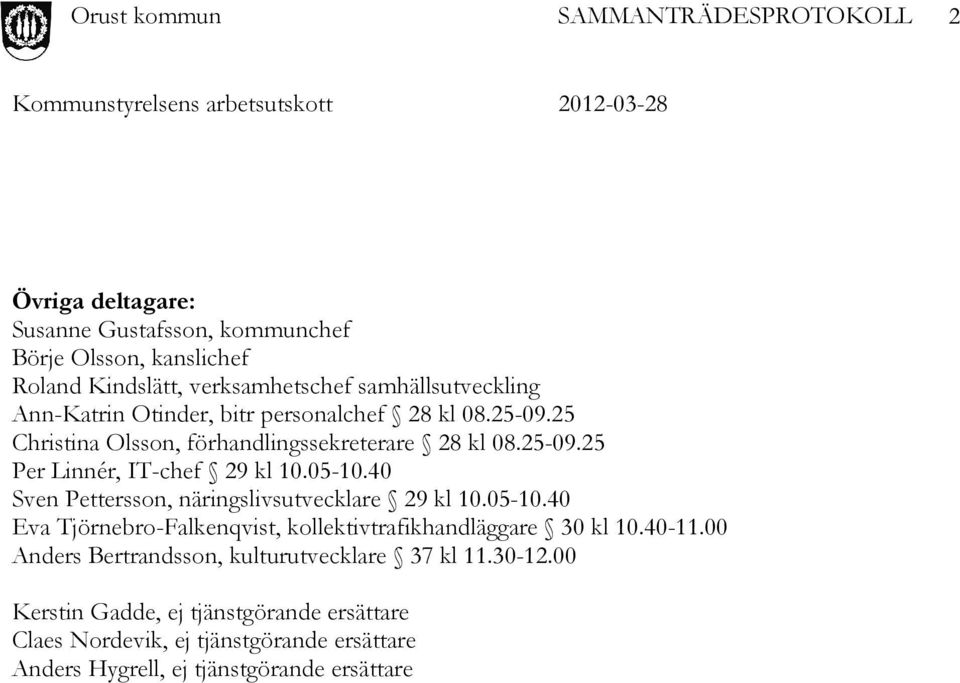 40 Sven Pettersson, näringslivsutvecklare 29 kl 10.05-10.40 Eva Tjörnebro-Falkenqvist, kollektivtrafikhandläggare 30 kl 10.40-11.