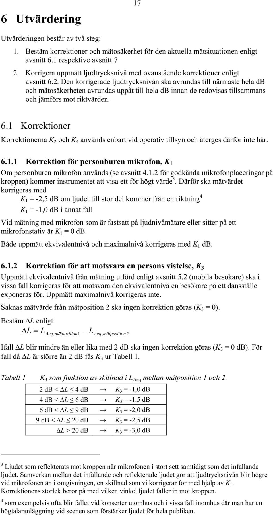 Den korrigerade ljudtrycksnivån ska avrundas till närmaste hela db och mätosäkerheten avrundas uppåt till hela db innan de redovisas tillsammans och jämförs mot riktvärden. 6.