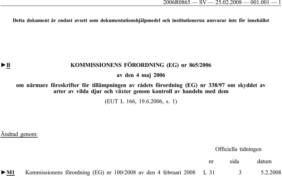 KOMMISSIONENS FÖRORDNING (EG) nr 865/2006 av den 4 maj 2006 om närmare föreskrifter för tillämpningen av rådets förordning (EG) nr