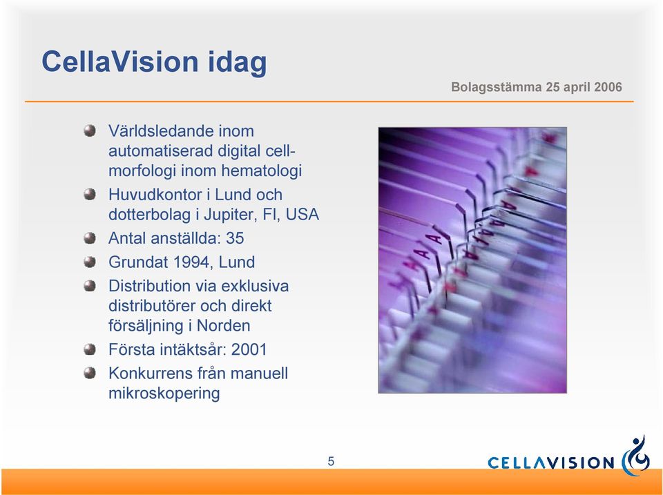 anställda: 35 Grundat 1994, Lund Distribution via exklusiva distributörer och