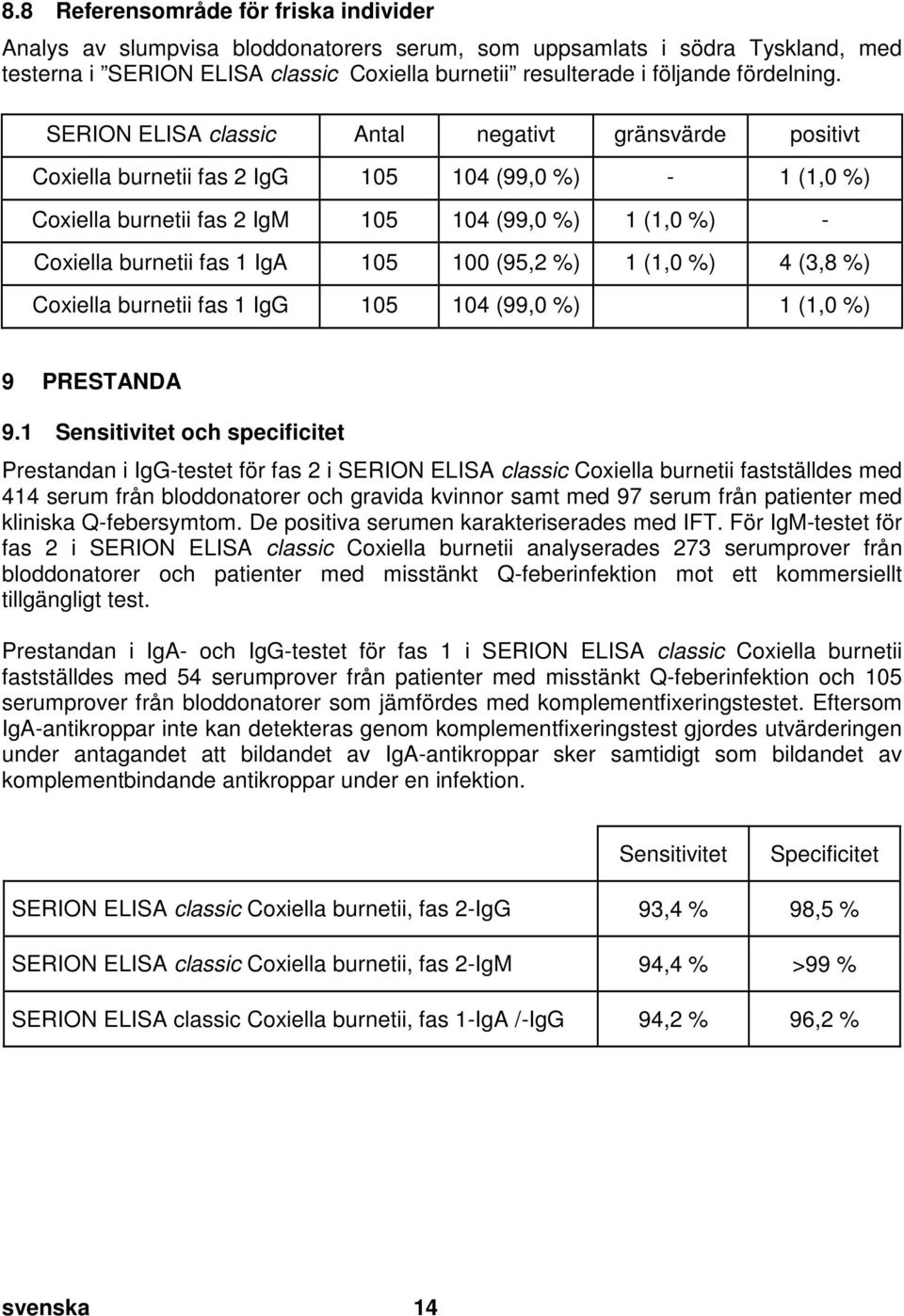 doc @ 2108 @ 1 Pos: 42 /Ar bei tsanl eitungen ELISA cl assic/gültig für all e D okumente/elisa classic/leistungsmer kmale/kapi tel überschrift: Sensiti vität und Spezi fität @ 0\mod_1190013251494_43.