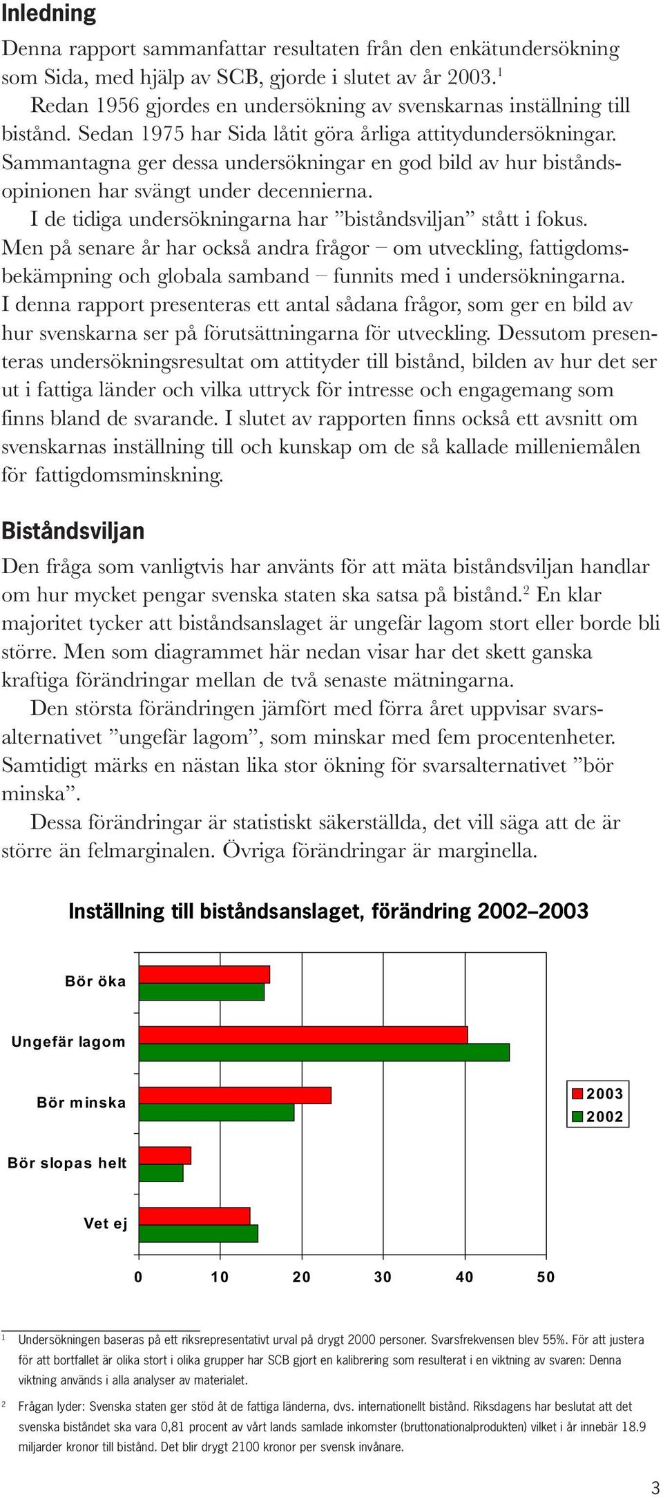 Sammantagna ger dessa undersökningar en god bild av hur biståndsopinionen har svängt under decennierna. I de tidiga undersökningarna har biståndsviljan stått i fokus.