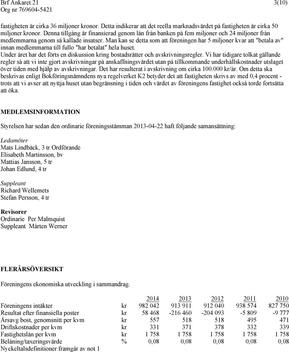 Man kan se detta som att föreningen har 5 miljoner kvar att "betala av" innan medlemmarna till fullo "har betalat" hela huset.