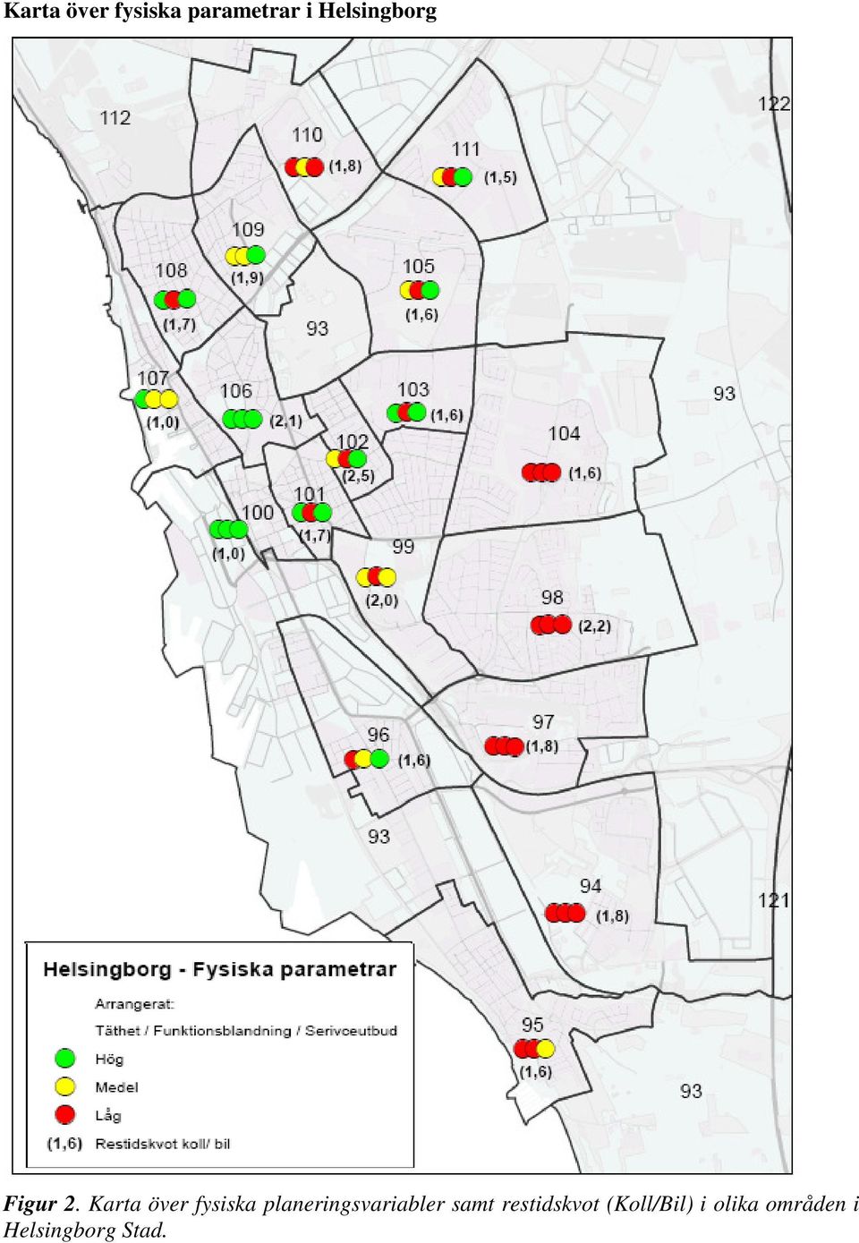 Karta över fysiska planeringsvariabler