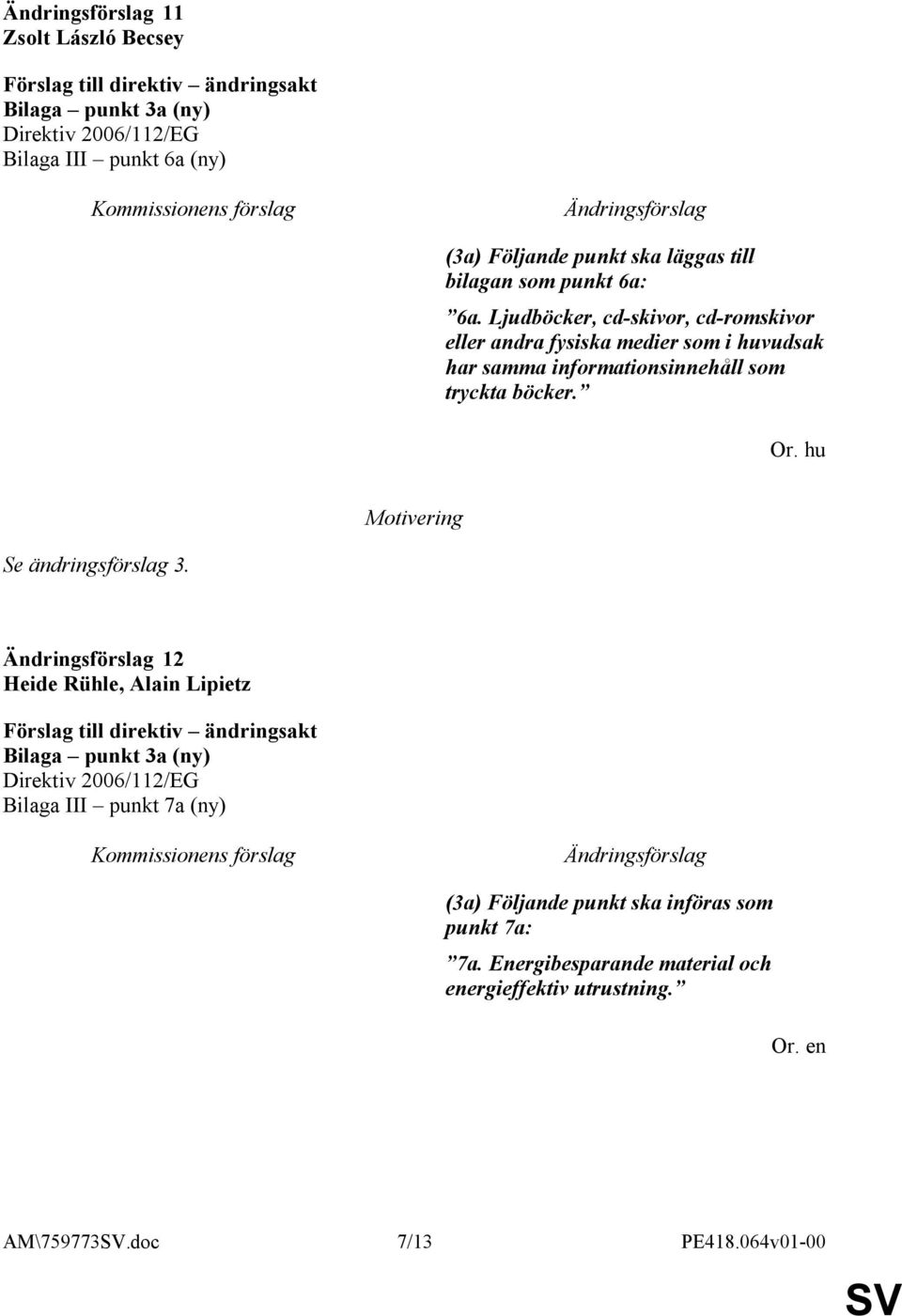 böcker. Or. hu Se ändringsförslag 3.