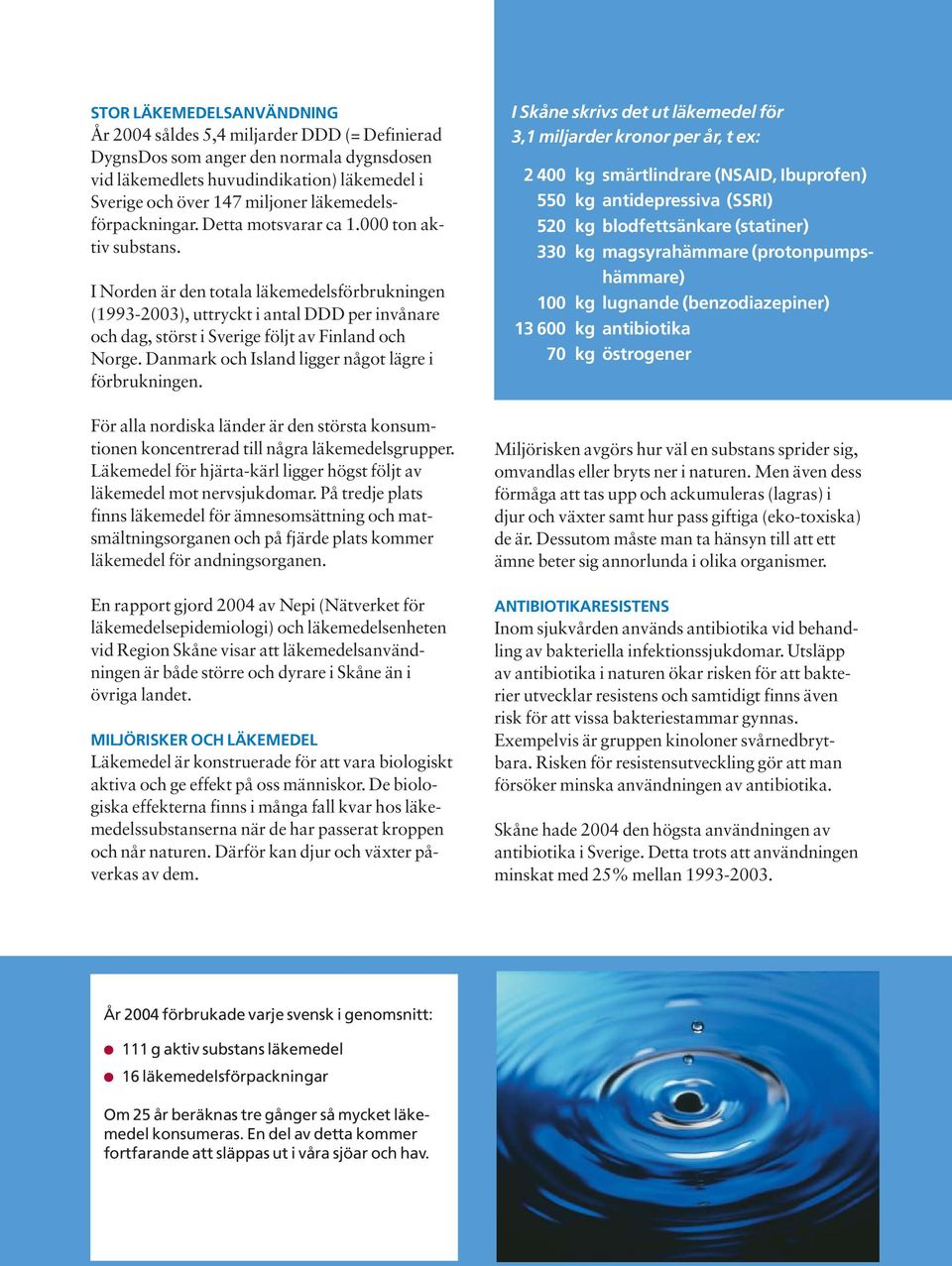 I Norden är den totala läkemedelsförbrukningen (1993-2003), uttryckt i antal DDD per invånare och dag, störst i Sverige följt av Finland och Norge.
