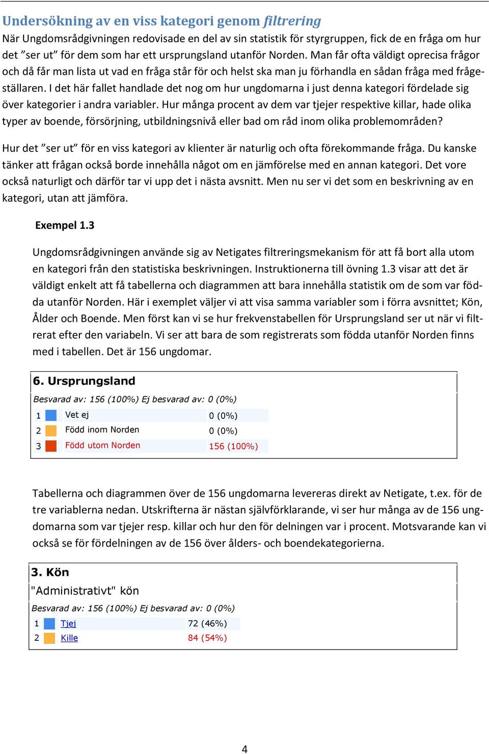 I det här fallet handlade det nog om hur ungdomarna i just denna kategori fördelade sig över kategorier i andra variabler.