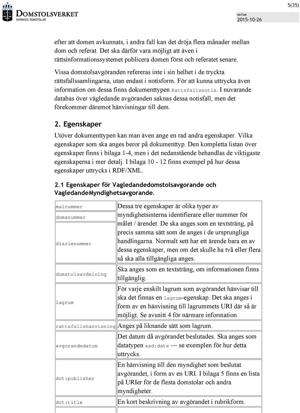 Vissa domstolsavgöranden refereras inte i sin helhet i de tryckta rättsfallssamlingarna, utan endast i notisform. För att kunna uttrycka även information om dessa finns dokumenttypen Rattsfallsnotis.