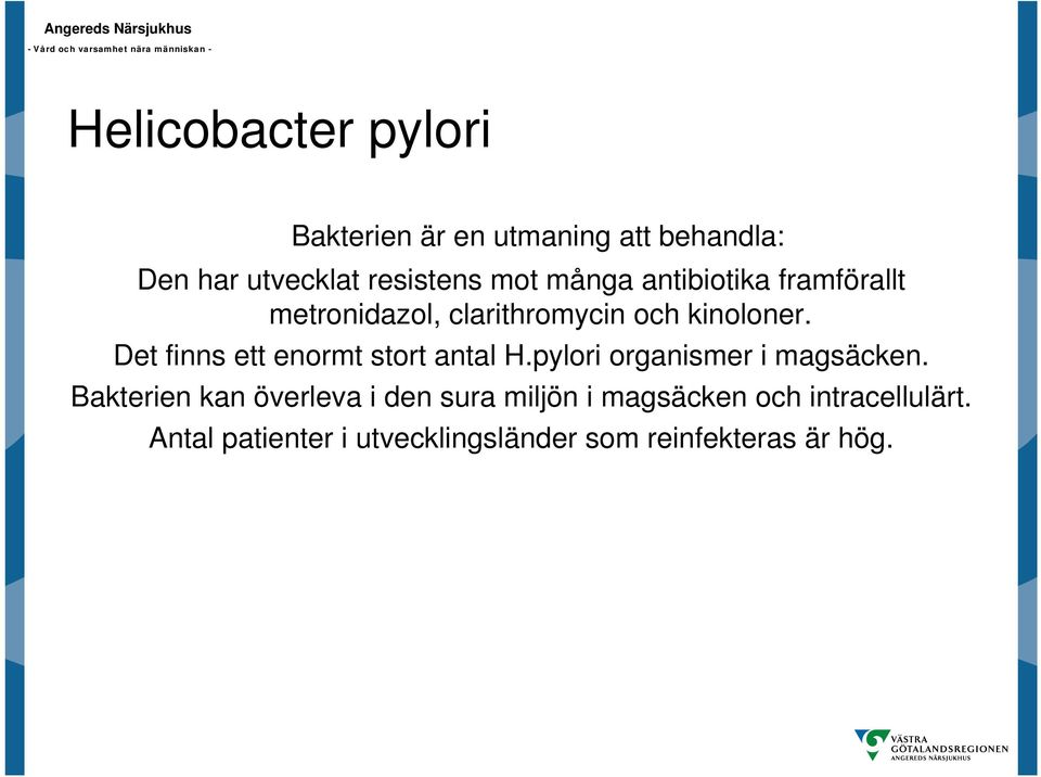 Det finns ett enormt stort antal H.pylori organismer i magsäcken.