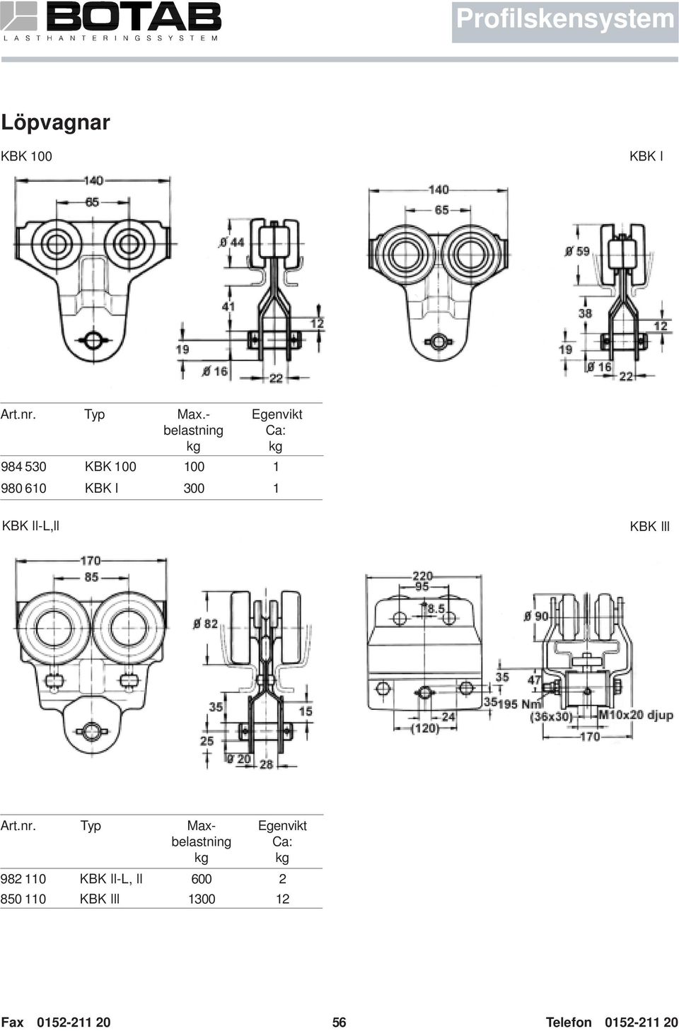 300 1 KBK ll-l,ll KBK lll Art.nr.