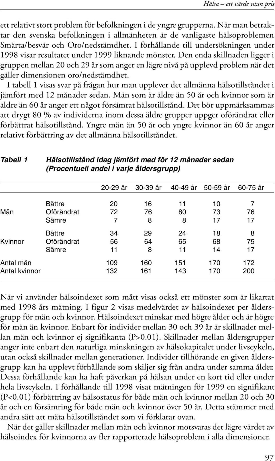 I förhållande till undersökningen under 1998 visar resultatet under 1999 liknande mönster.