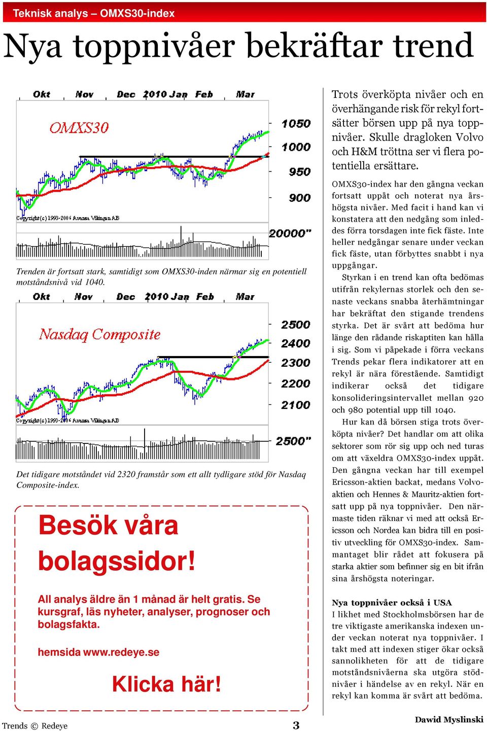 Det tidigare motståndet vid 2320 framstår som ett allt tydligare stöd för Nasdaq Composite-index. Besök våra bolagssidor! All analys äldre än 1 månad är helt gratis.