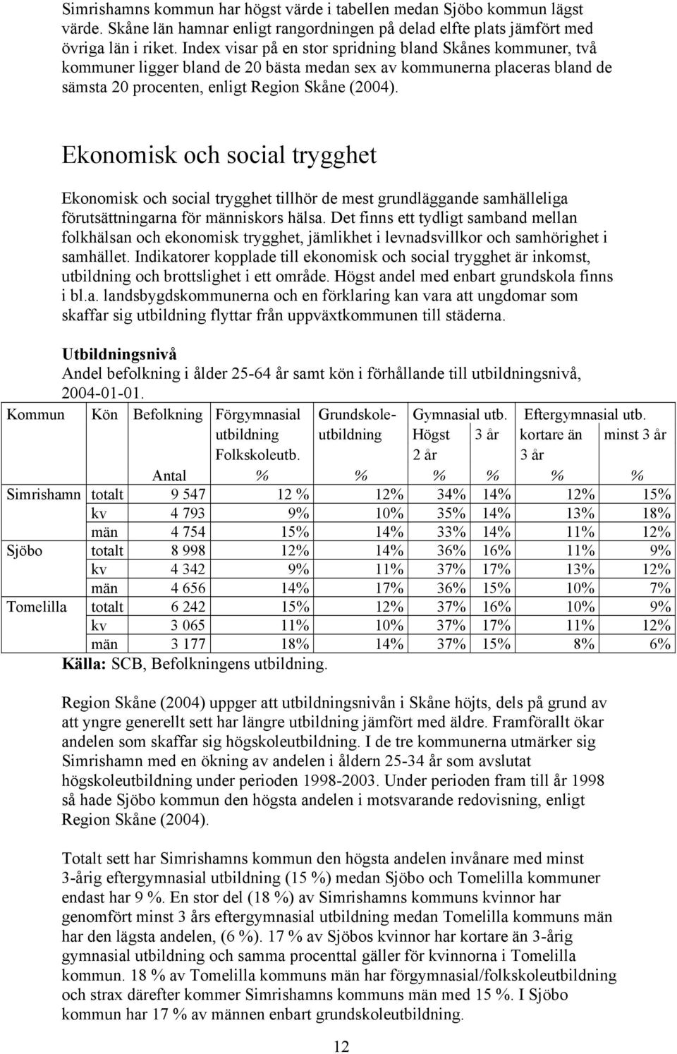 Ekonomisk och social trygghet Ekonomisk och social trygghet tillhör de mest grundläggande samhälleliga förutsättningarna för människors hälsa.