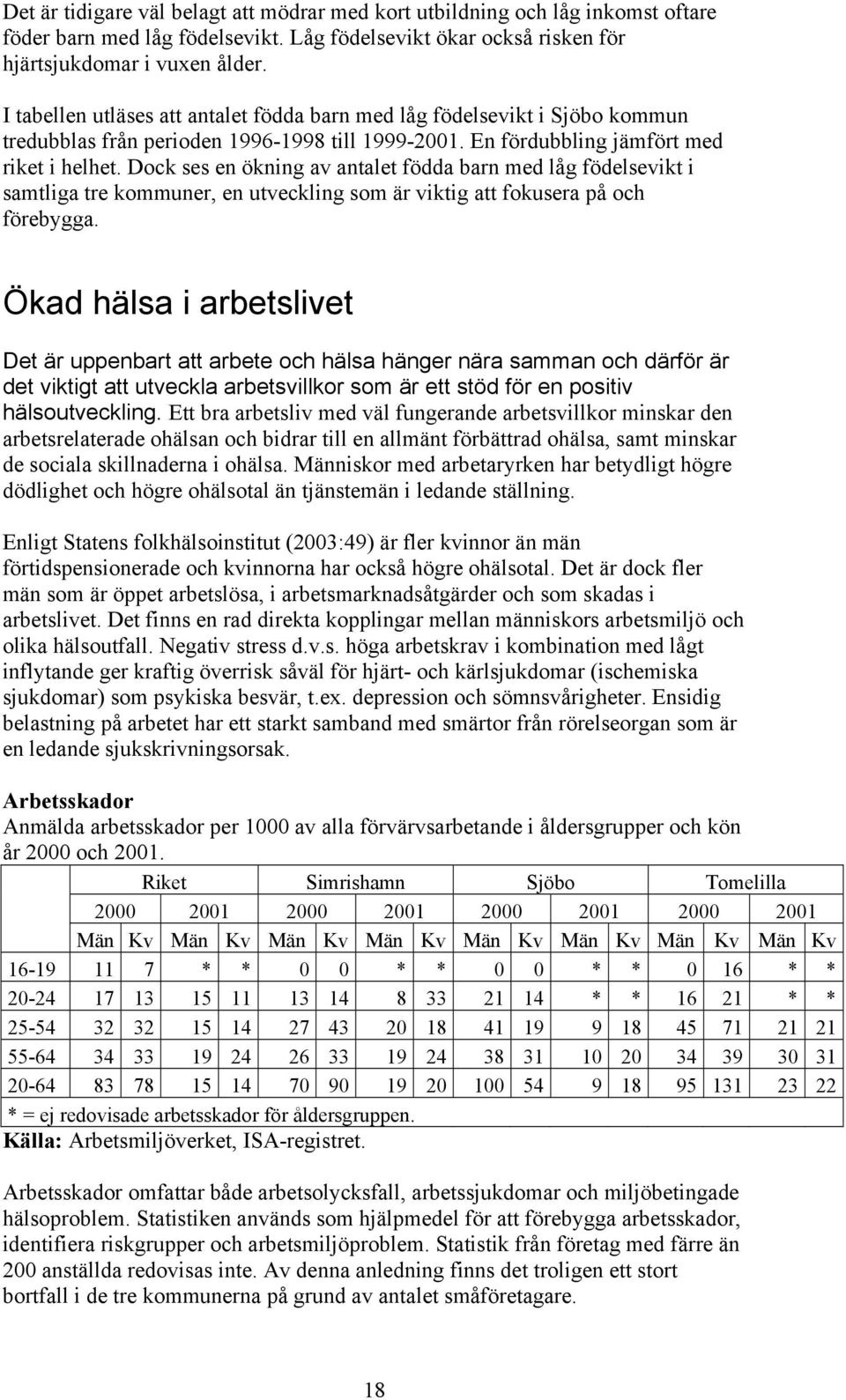 Dock ses en ökning av antalet födda barn med låg födelsevikt i samtliga tre kommuner, en utveckling som är viktig att fokusera på och förebygga.