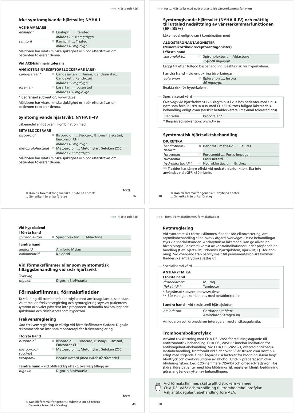 .., Amias, Candesarstad, Candexetil, Kandrozid måldos 32 mg/dygn losartan Losartan, Losarstad måldos 150 mg/dygn * Begränsad subvention; www.tlv.