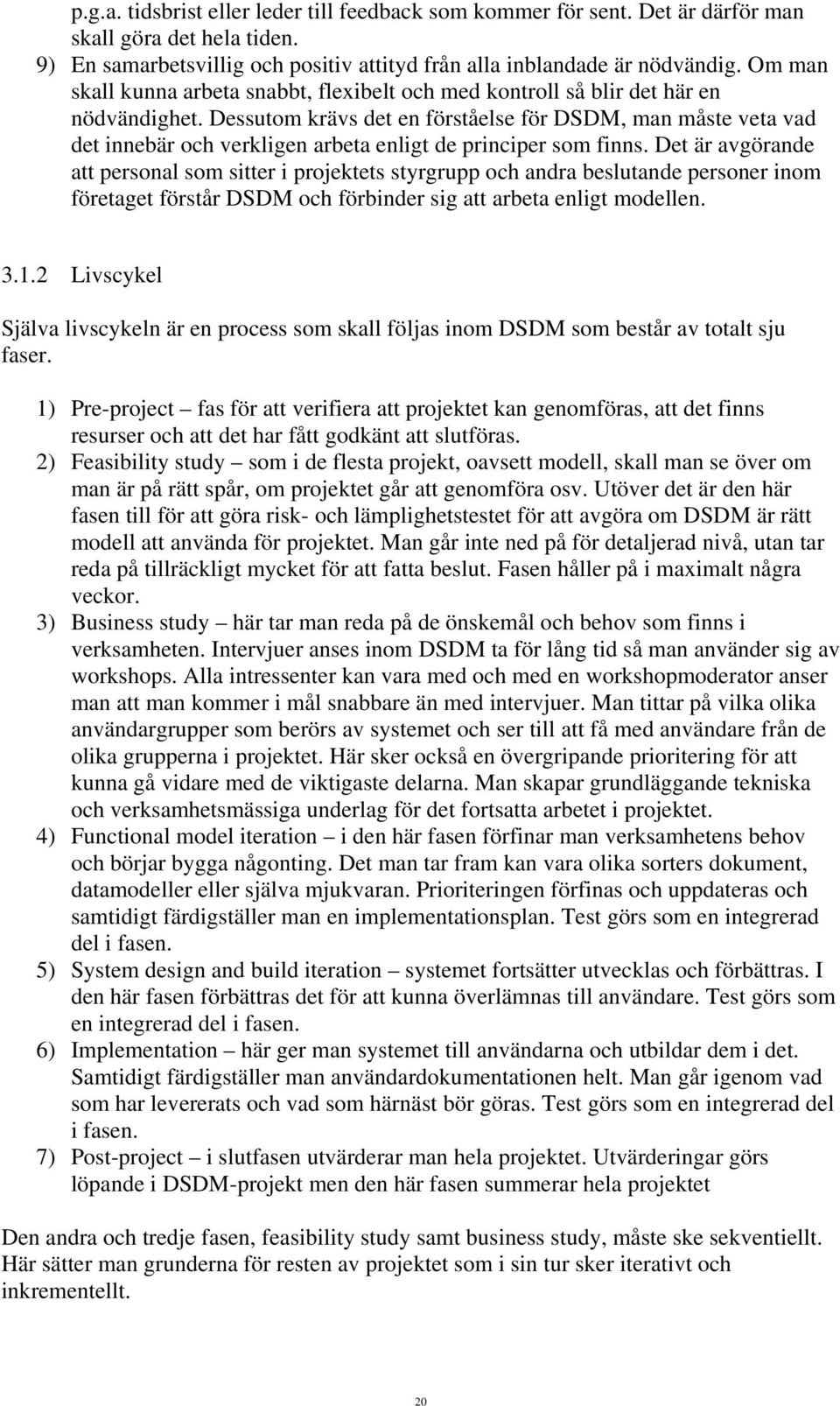 Dessutom krävs det en förståelse för DSDM, man måste veta vad det innebär och verkligen arbeta enligt de principer som finns.