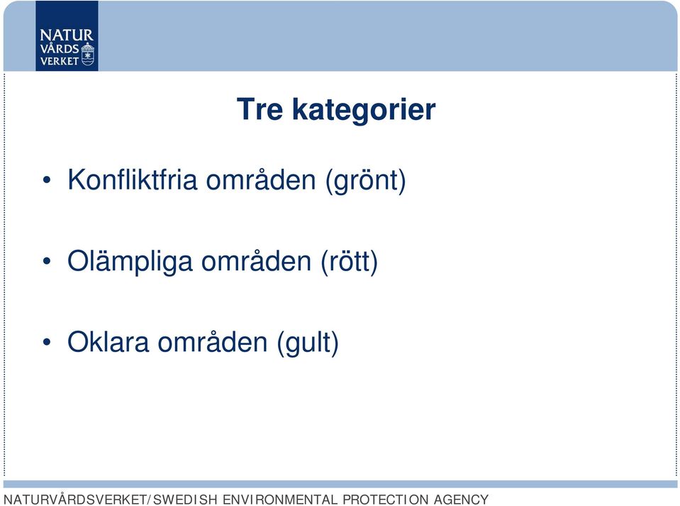 (grönt) Olämpliga