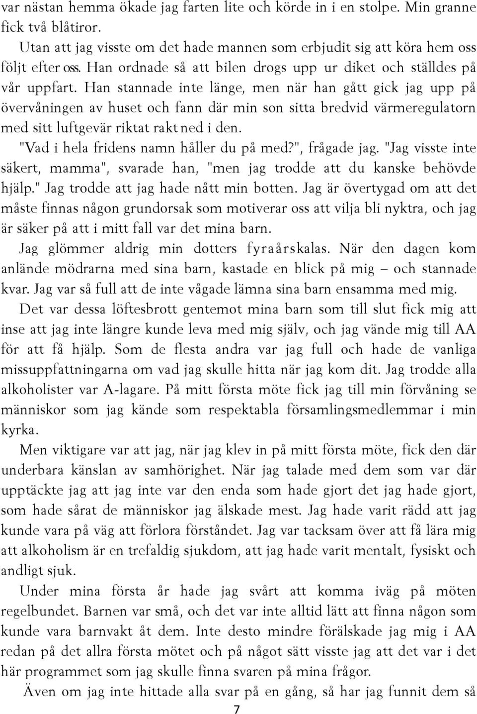 Han stannade inte länge, men när han gått gick jag upp på övervåningen av huset och fann där min son sitta bredvid värmeregulatorn med sitt luftgevär riktat rakt ned i den.