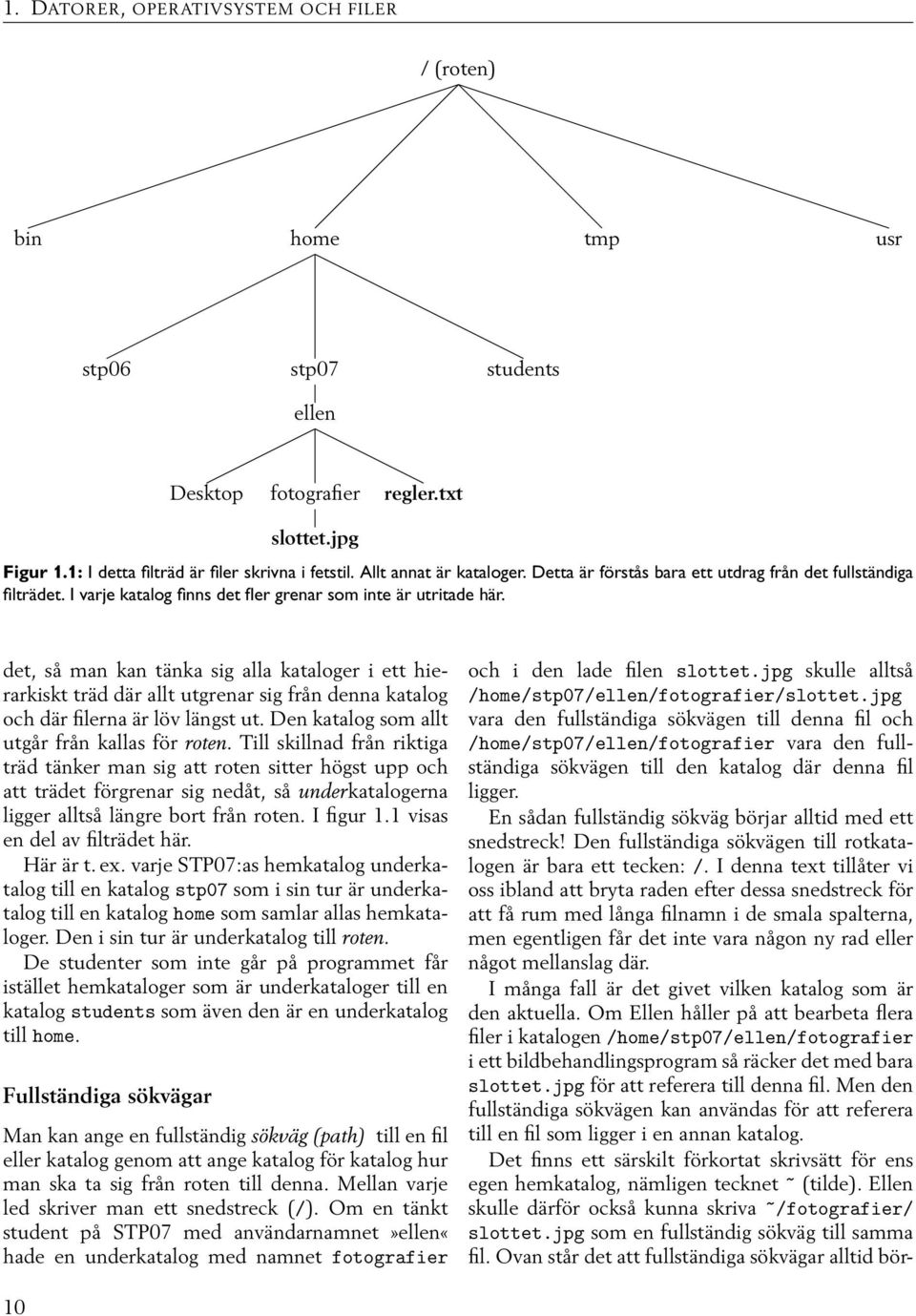 det, så man kan tänka sig alla kataloger i ett hierarkiskt träd där allt utgrenar sig från denna katalog och där filerna är löv längst ut. Den katalog som allt utgår från kallas för roten.