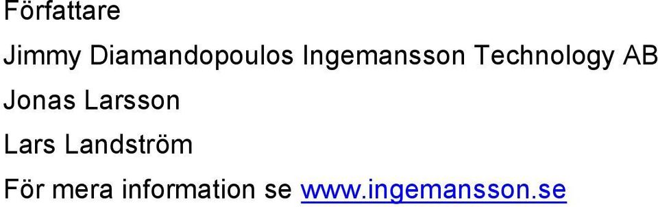 Larsson Lars Landström För mera