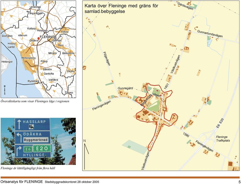 visar Fleninges läge i regionen