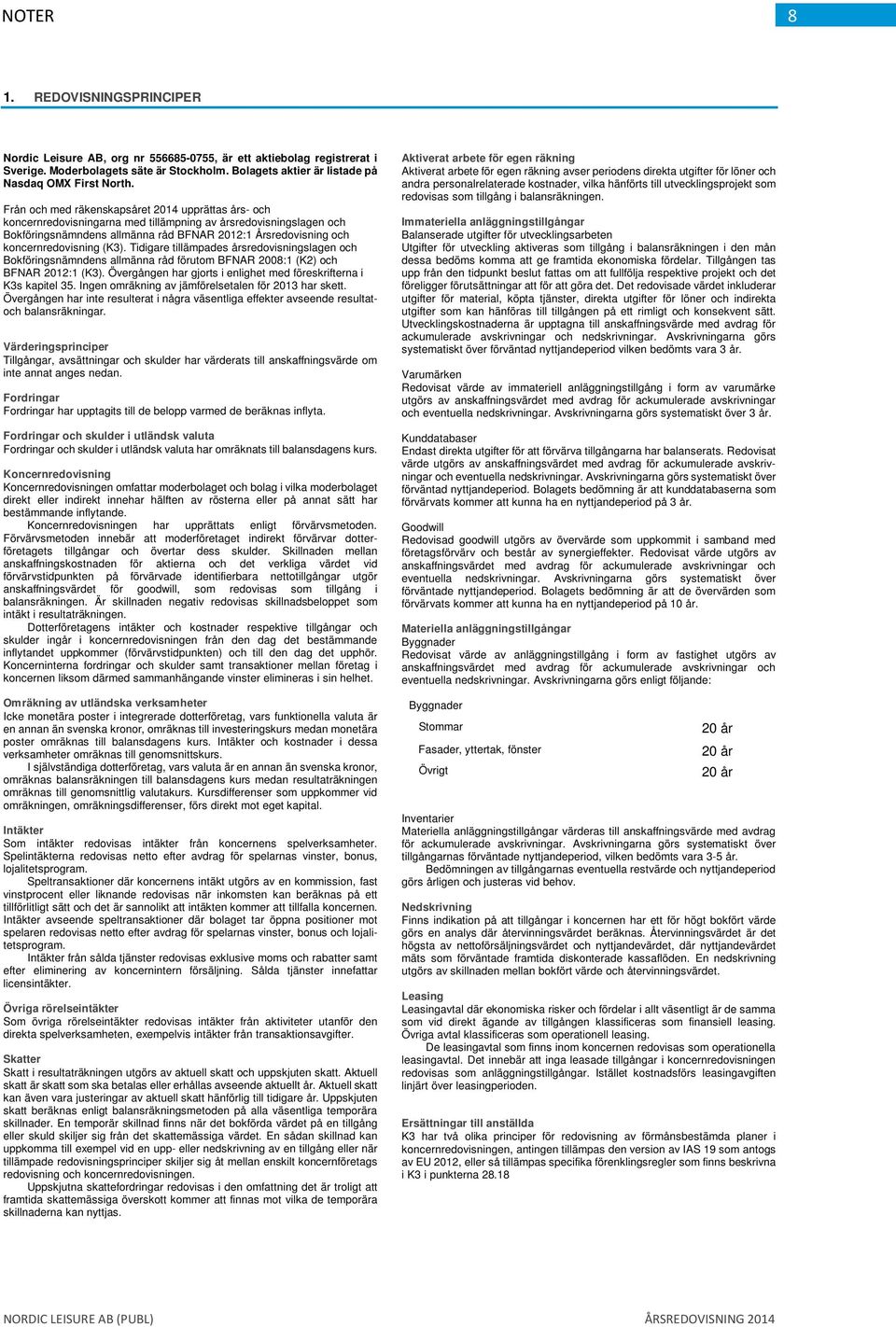 koncernredovisning (K3). Tidigare tillämpades årsredovisningslagen och Bokföringsnämndens allmänna råd förutom BFNAR 2008:1 (K2) och BFNAR 2012:1 (K3).