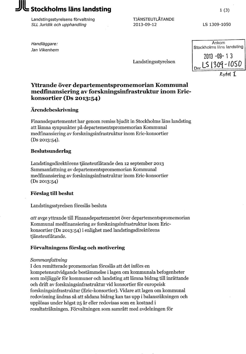 synpunkter på departementspromemorian Kommunal.
