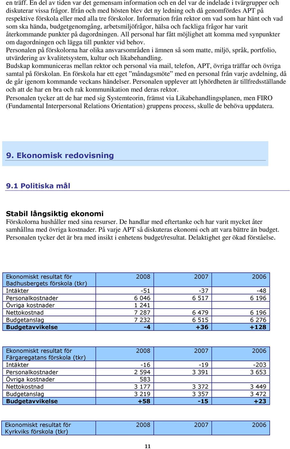 Information från rektor om vad som har hänt och vad som ska hända, budgetgenomgång, arbetsmiljöfrågor, hälsa och fackliga frågor har varit återkommande punkter på dagordningen.