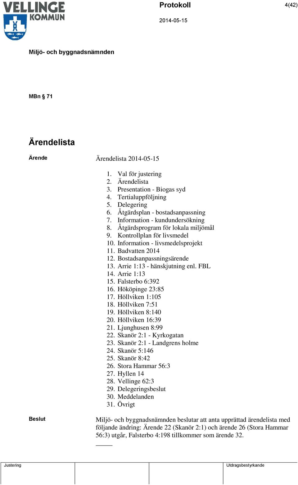 Arrie 1:13 15. Falsterbo 6:392 16. Hököpinge 23:85 17. Höllviken 1:105 18. Höllviken 7:51 19. Höllviken 8:140 20. Höllviken 16:39 21. Ljunghusen 8:99 22. Skanör 2:1 - Kyrkogatan 23.