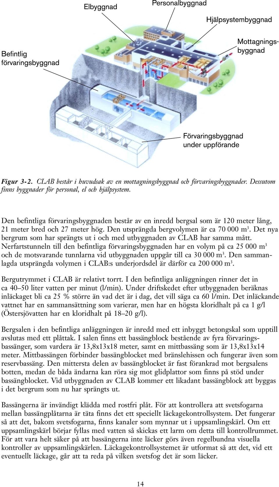 Det nya bergrum som har sprängts ut i och med utbyggnaden av CLAB har samma mått.