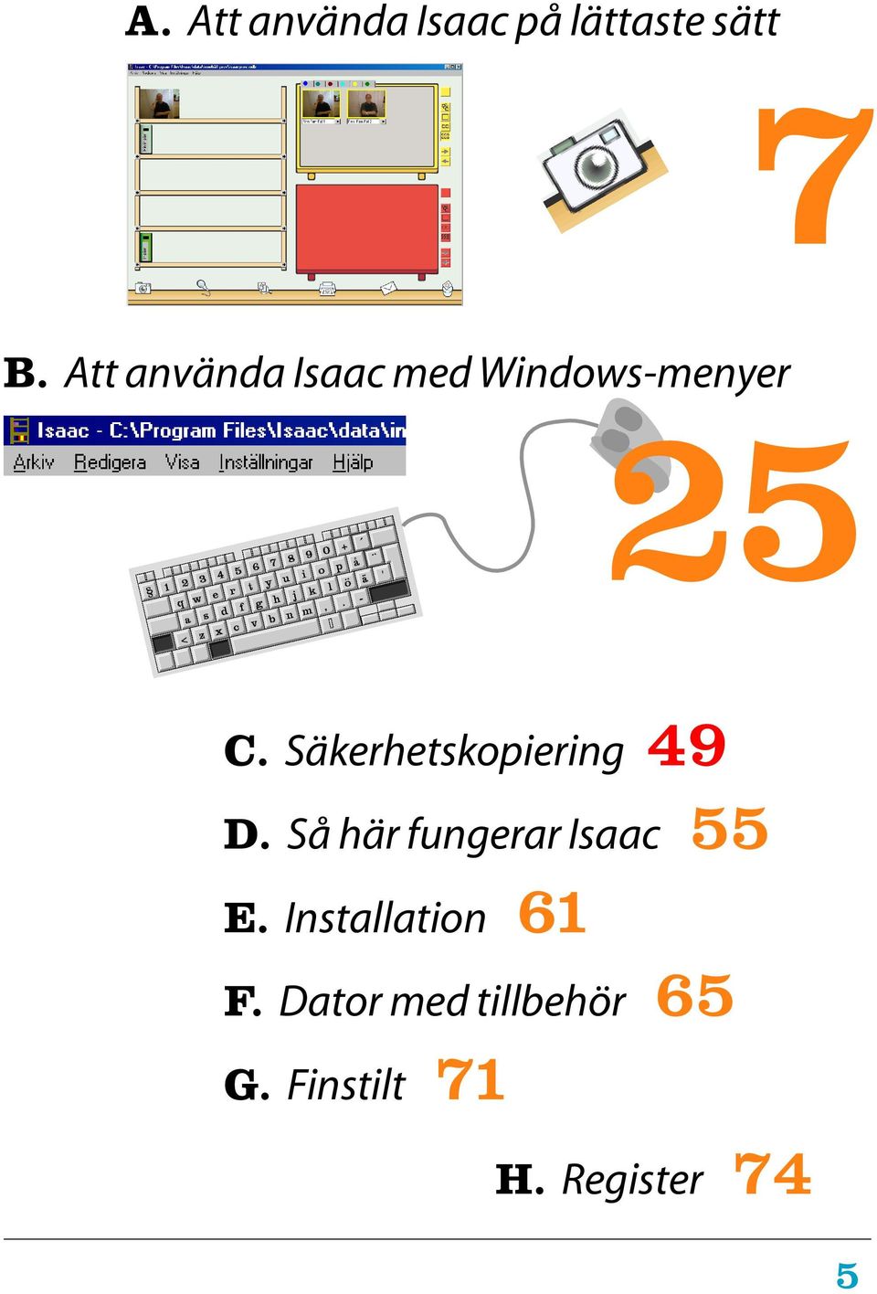 Säkerhetskopiering 49 D. Så här fungerar Isaac 55 E.