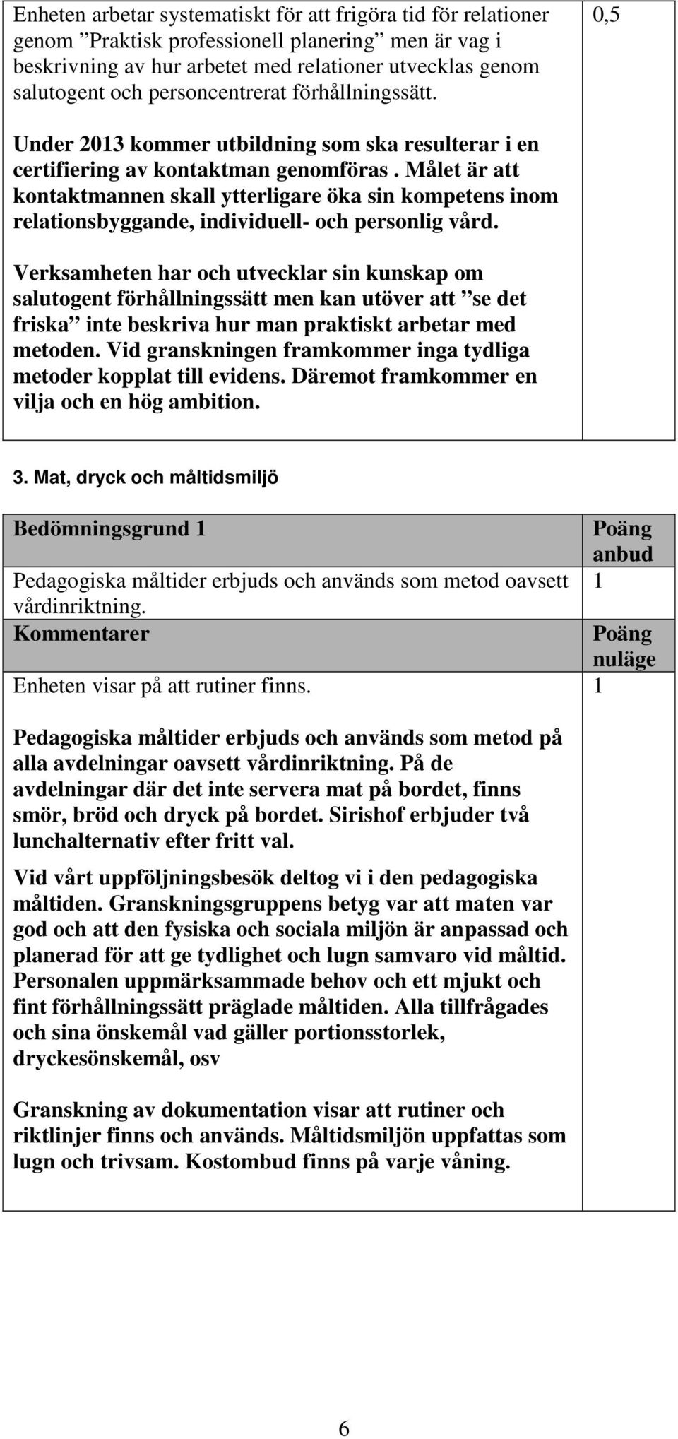 Målet är att kontaktmannen skall ytterligare öka sin kompetens inom relationsbyggande, individuell- och personlig vård.