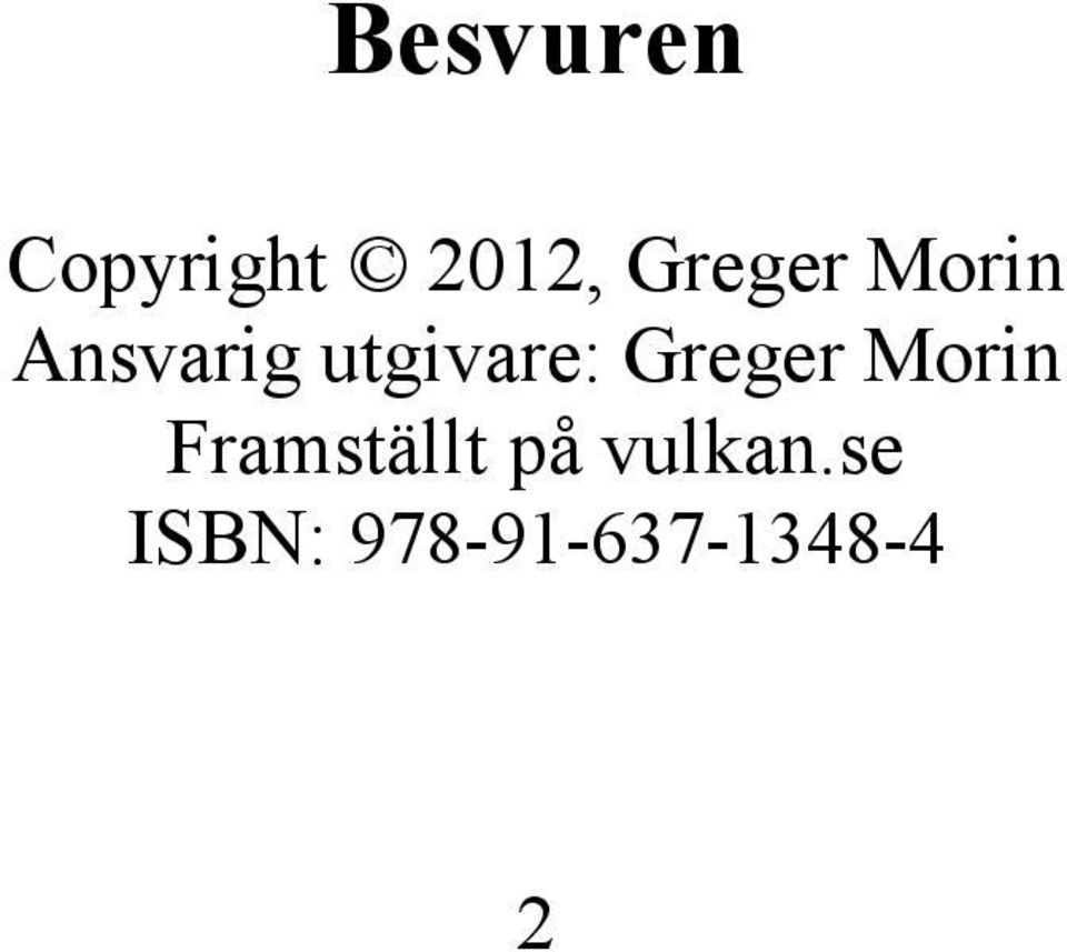 utgivare: Greger Morin