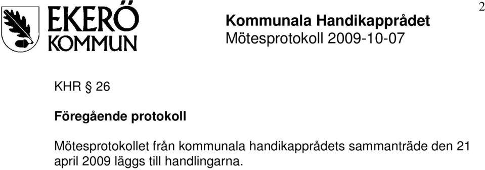 handikapprådets sammanträde den