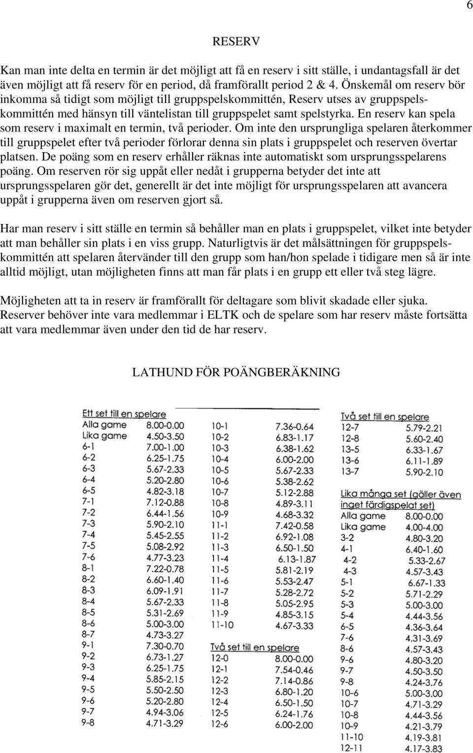 En reserv kan spela som reserv i maximalt en termin, två perioder.