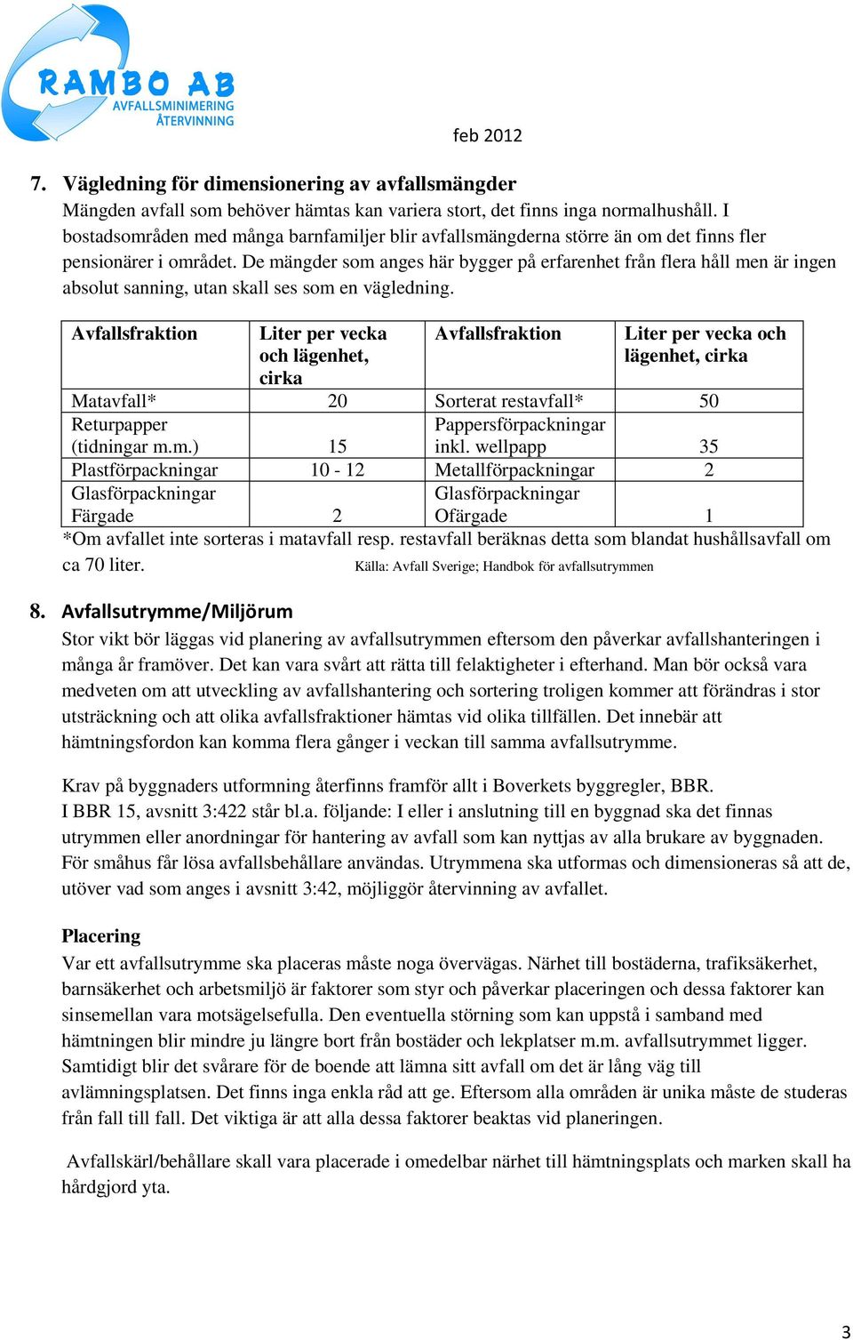 De mängder som anges här bygger på erfarenhet från flera håll men är ingen absolut sanning, utan skall ses som en vägledning.