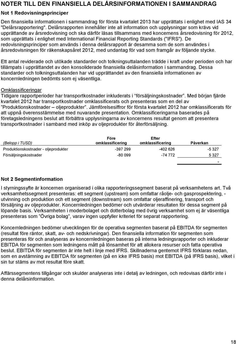 Delårsrapporten innehåller inte all information och upplysningar som krävs vid upprättande av årsredovisning och ska därför läsas tillsammans med koncernens årsredovisning för 2012, som upprättats i