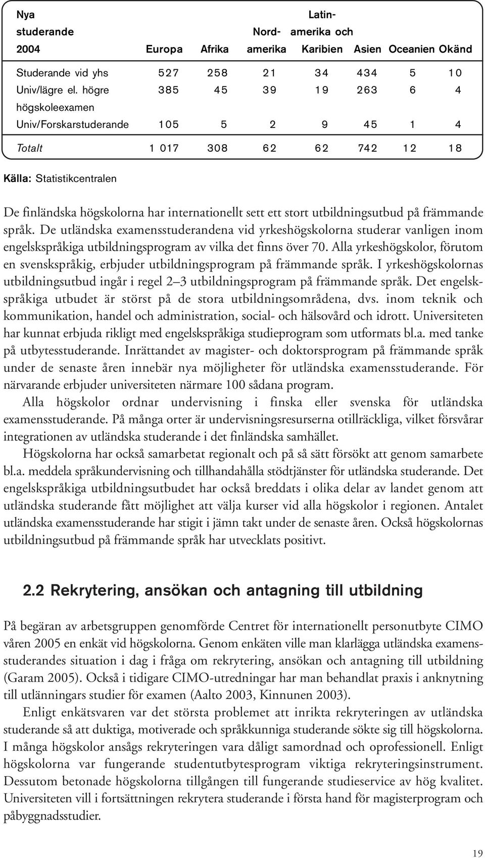 stort utbildningsutbud på främmande språk. De utländska examensstuderandena vid yrkeshögskolorna studerar vanligen inom engelskspråkiga utbildningsprogram av vilka det finns över 70.