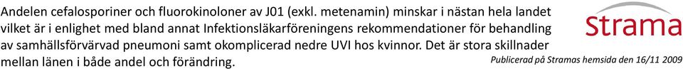 Infektionsläkarföreningens rekommendationer för behandling av samhällsförvärvad