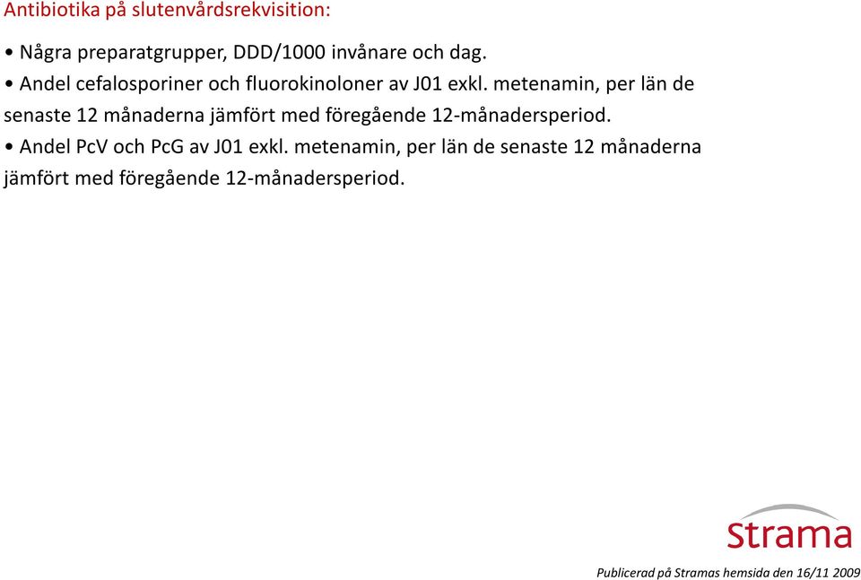 metenamin, per län de senaste 12 månaderna jämfört med föregående 12-månadersperiod.