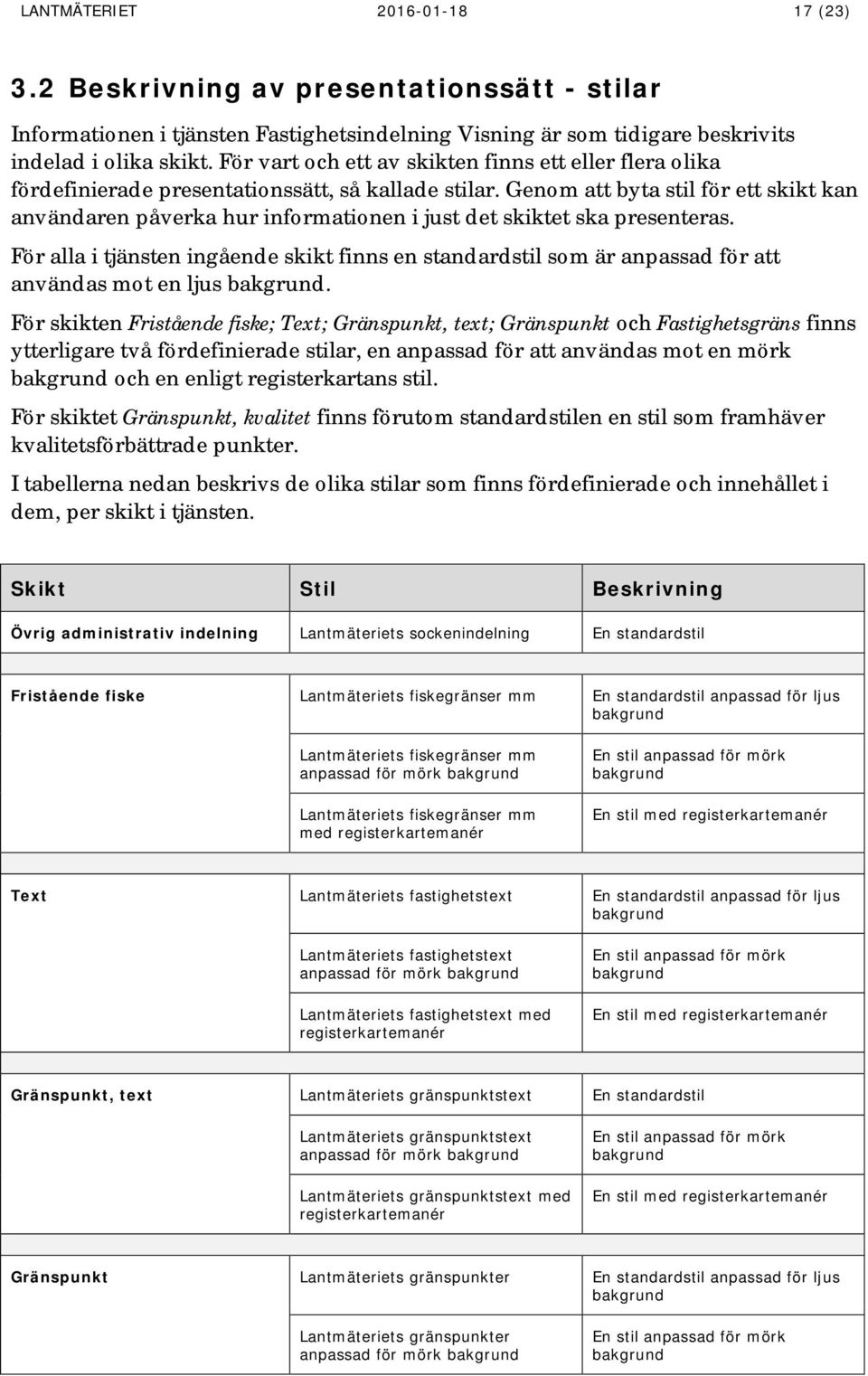 Genom att byta stil för ett skikt kan användaren påverka hur informationen i just det skiktet ska presenteras.