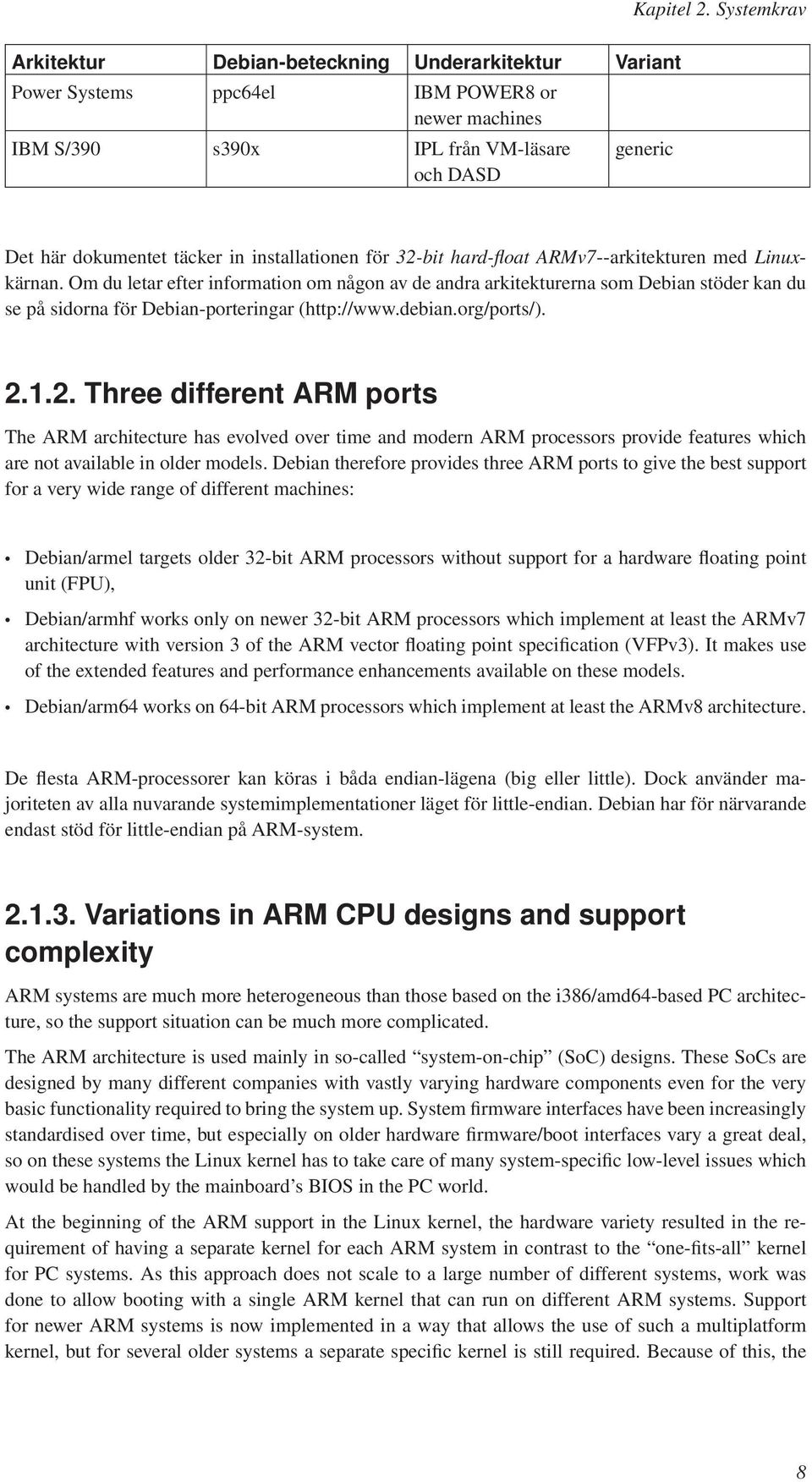 installationen för 32-bit hard-float ARMv7--arkitekturen med Linuxkärnan.