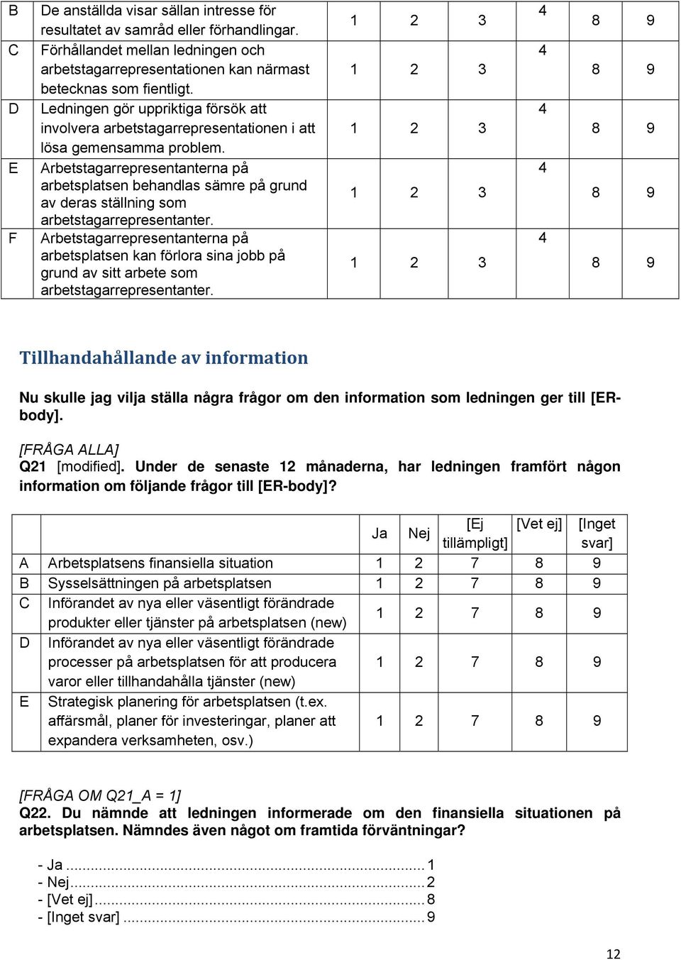 Arbetstagarrepresentanterna på arbetsplatsen behandlas sämre på grund av deras ställning som arbetstagarrepresentanter.