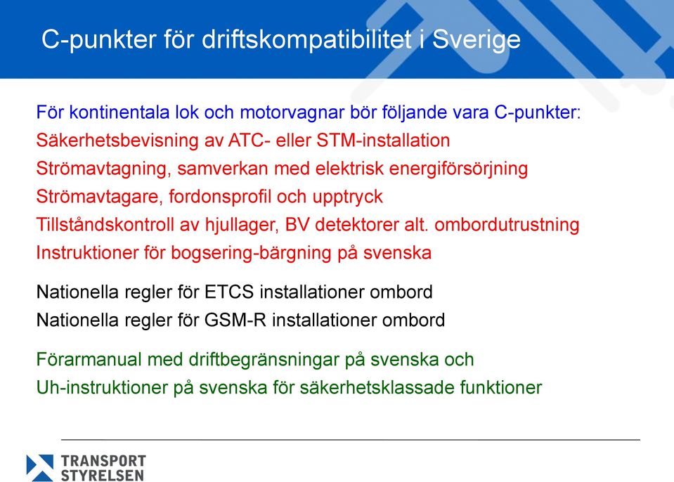 hjullager, BV detektorer alt.