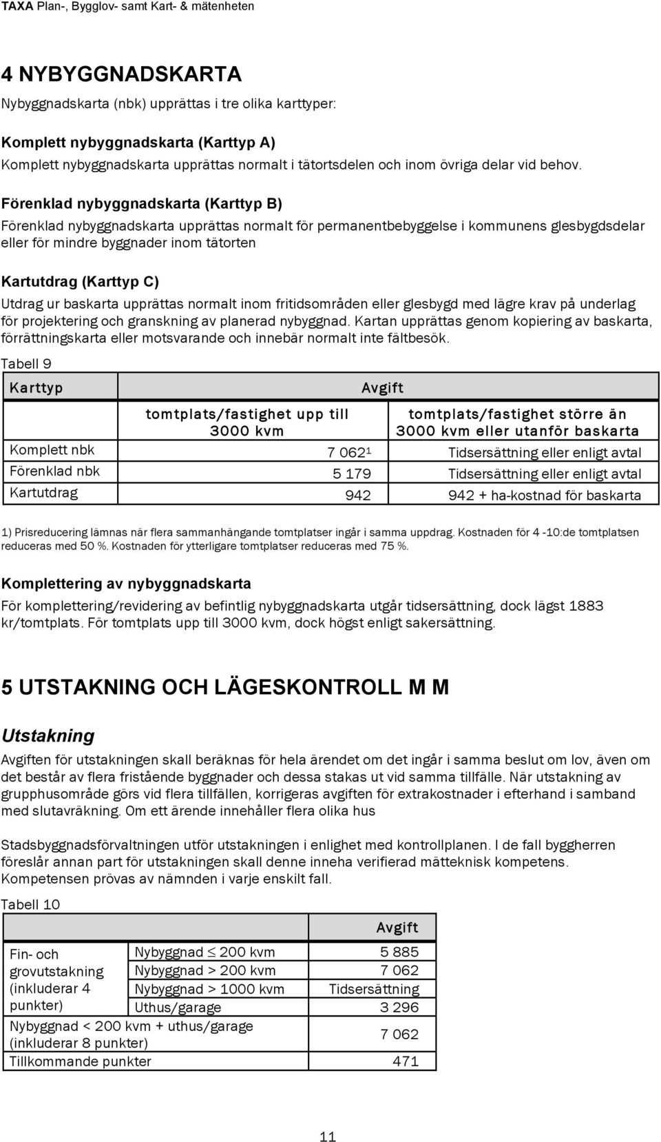 Utdrag ur baskarta upprättas normalt inom fritidsområden eller glesbygd med lägre krav på underlag för projektering och granskning av planerad nybyggnad.