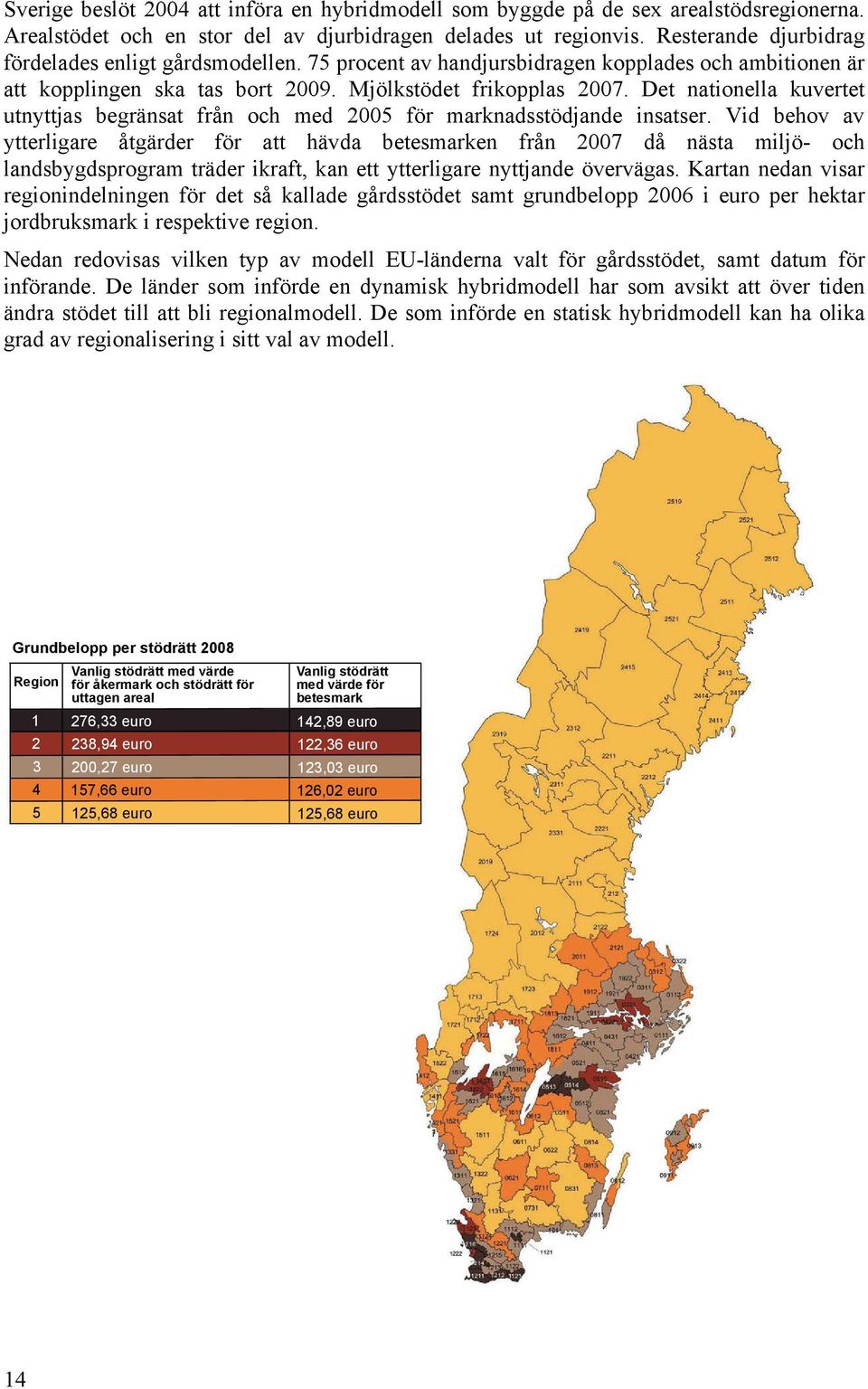 Det nationella kuvertet utnyttjas begränsat från och med 2005 för marknadsstödjande insatser.