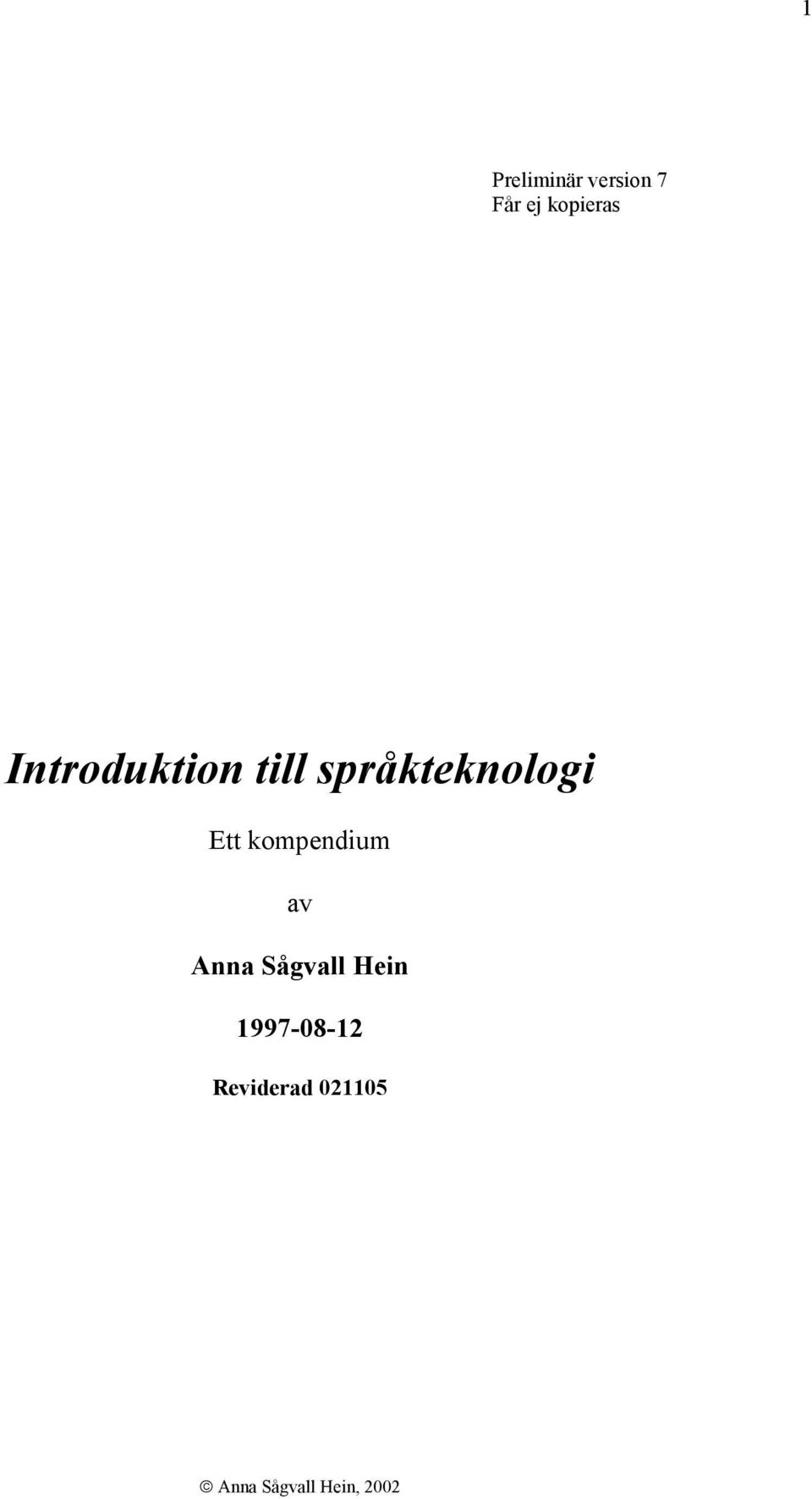 kompendium av Anna Sågvall Hein