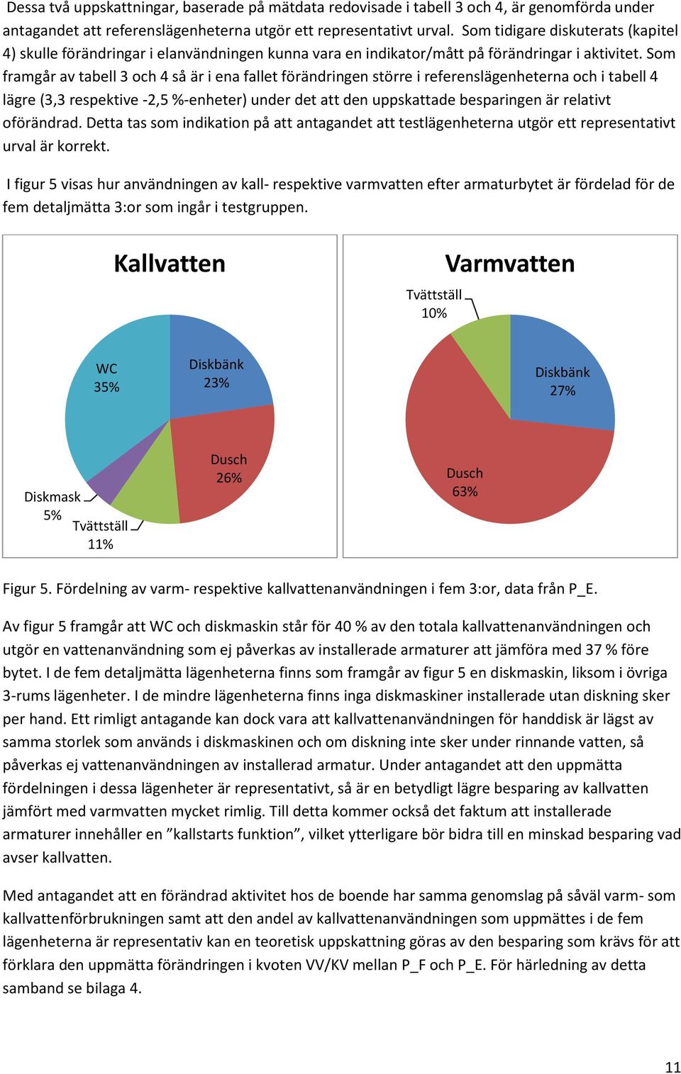 Som framgår av tabell 3 och 4 så är i ena fallet förändringen större i referenslägenheterna och i tabell 4 lägre (3,3 respektive -2,5 %-enheter) under det att den uppskattade besparingen är relativt