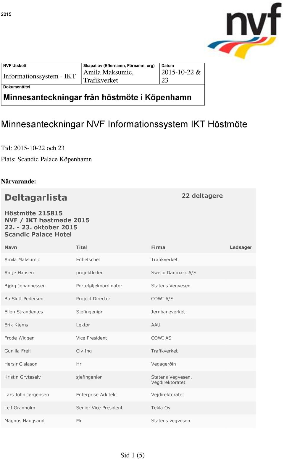 Pedersen Project Director COWI A/S Ellen Strandenæs Sjefingeniør Jernbaneverket Erik Kjems Lektor AAU Frode Wiggen Vice President COWI AS Gunilla Freij Civ Ing Hersir Gíslason Hr Vegagerðin Kristin